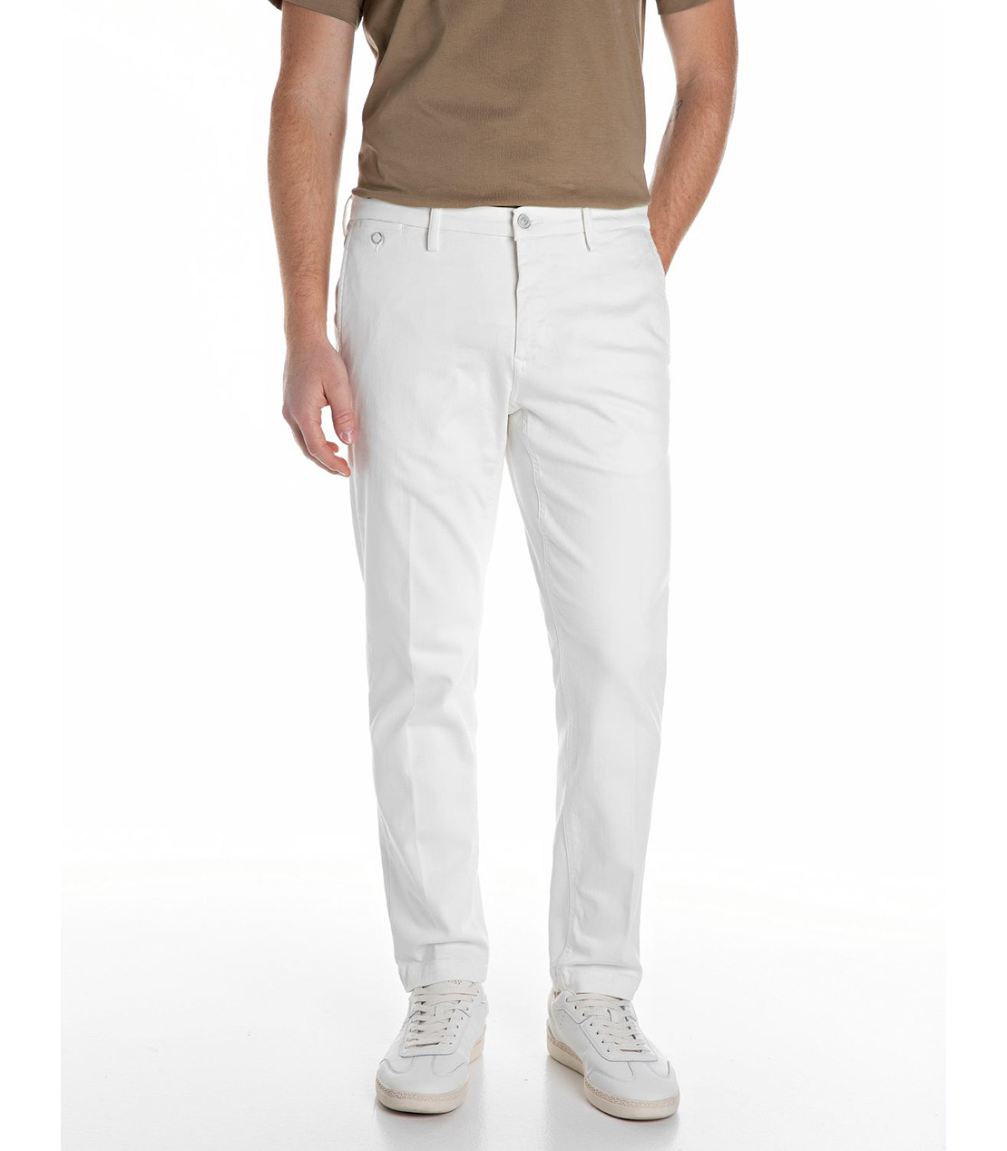 レギュラースリムBENNI Hyperflex Color スーパーストレッチチノパンツ 詳細画像 ナチュラルホワイト 1